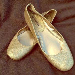Steve Madden gold ballet slippers